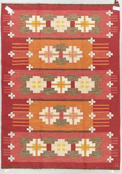 Ingegerd Silow, carpet, flat weave, 236 x 169 cm, signed IS.