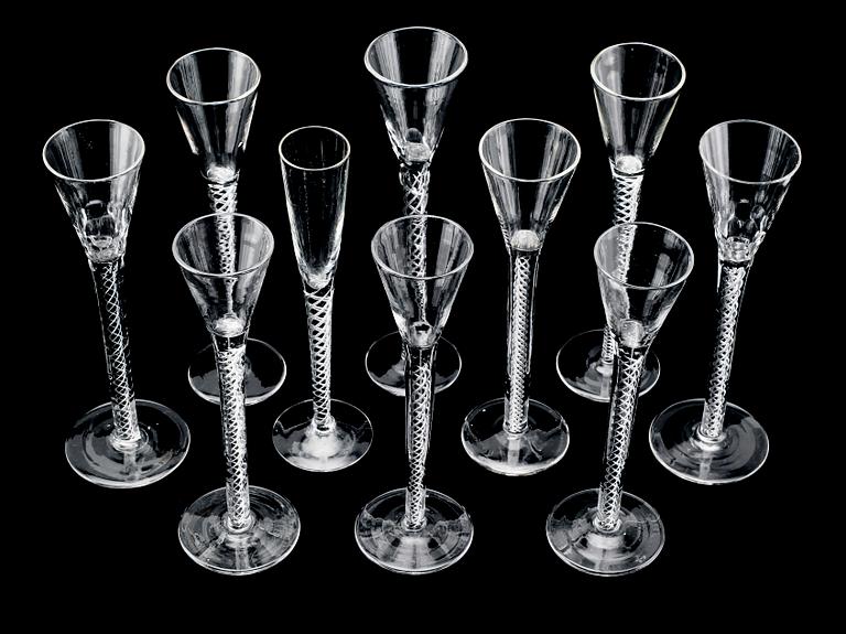 SNAPSGLAS, 10 st, snarlika, 1900-tal.