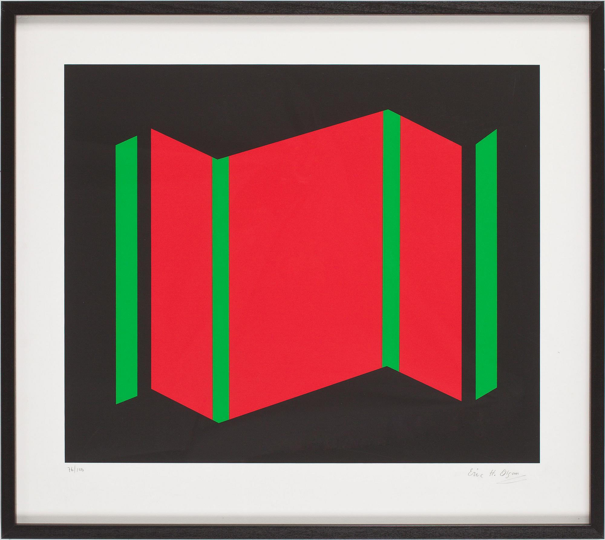 ERIC H OLSON, färglitografi, signerad o numrerad 76/100.