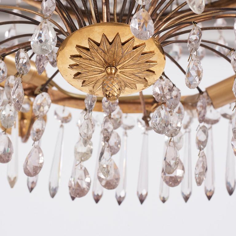 A late Gustavian seven-light chandelier, early 19th century.