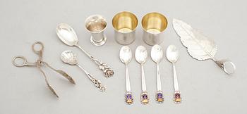 SAMLING SILVERFÖREMÅL, 11 delar, 1900-tal. Vikt ca 212 g.