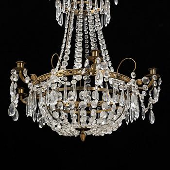 A Gustavian style chandelier, end of the 20th Century.