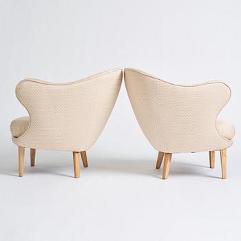 Arne Norell, a pair of "Gary" (The Thumb) easy chairs for Gösta Westerberg, Sweden 1950s.