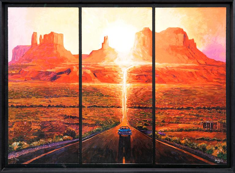 Bob Dylan, "Sunset in Monument Valley" 2022 triptyk.