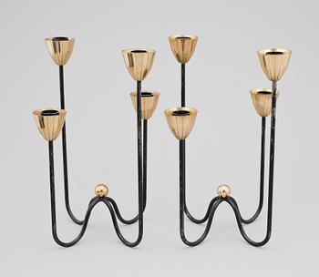 KANDELABRAR, 4 st, metall, Gunnar Ander, Ystad metall.