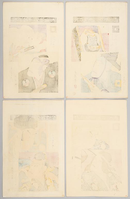 Torii Kiyosada (1844 -1901) and Torii Kiyotada VII, the kabuki actor Ichikawa Danjuro IX in various roles.