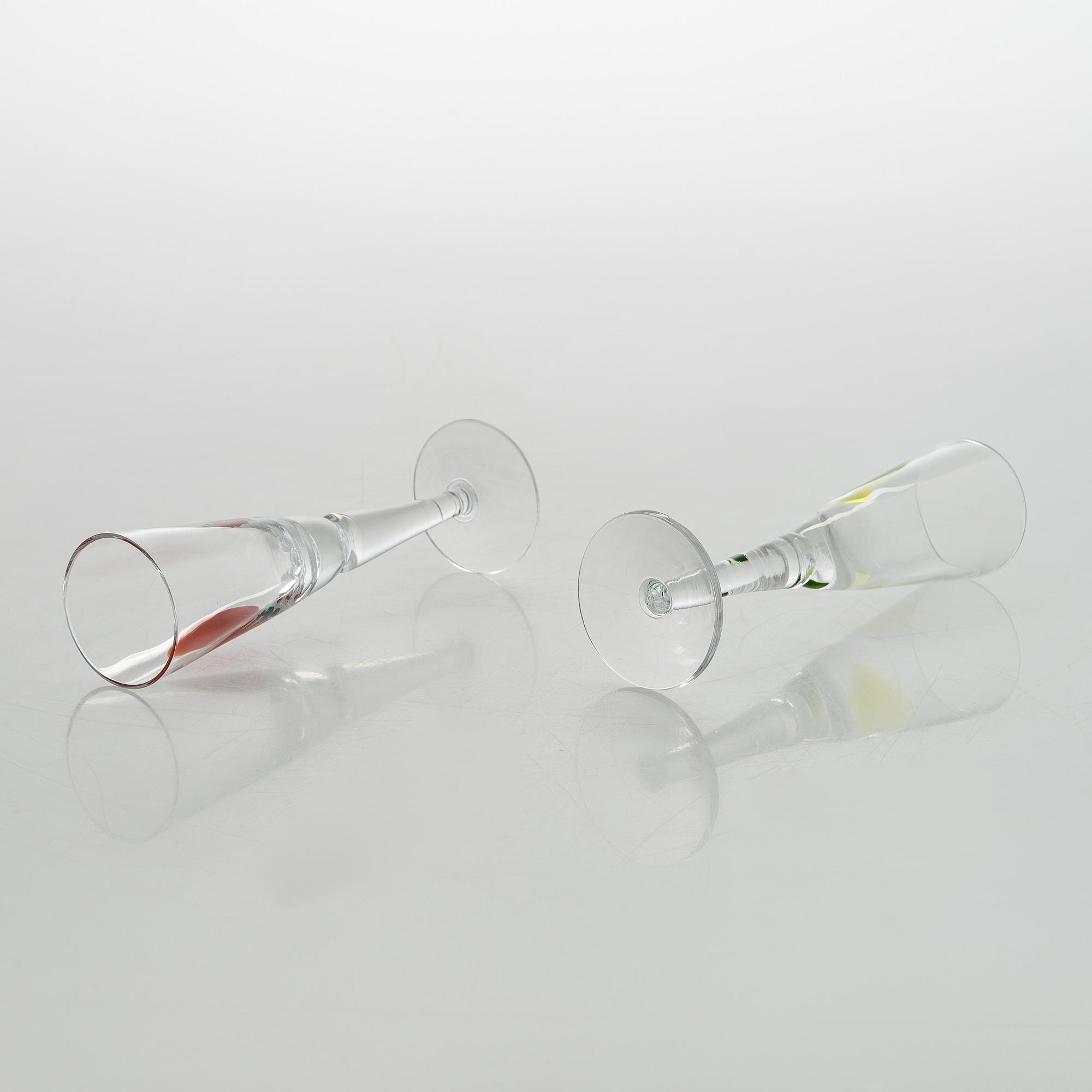 Gunnel Sahlin, A set of 11 licquer glasses, 'Marrakech'-serie, Kosta Boda Sweden.