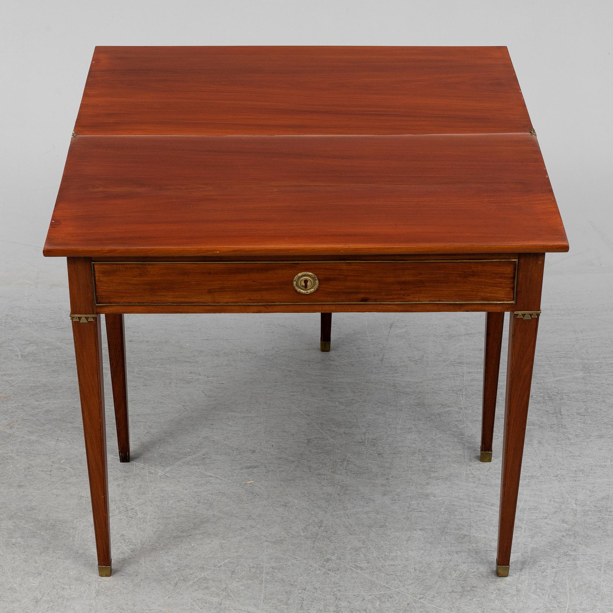 A late Gustavian games table, late 18th ct.