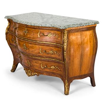 A Swedish Rococo commode by Christopher Tietze (master in Stockholm 1764-1791), signed CT.