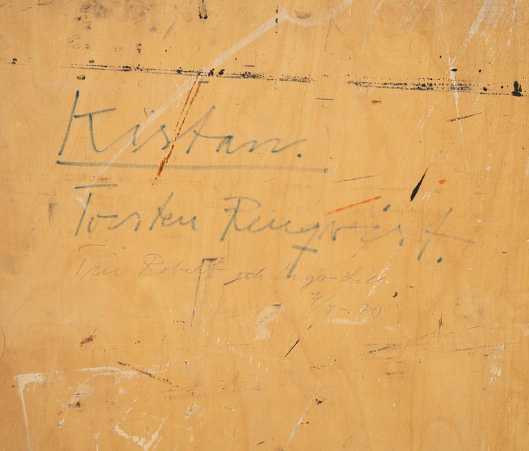 Torsten Renqvist, assemblage i låda, a tergo signerad.