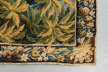 A tapestry, “La poesie pastoral”, tapestry weave, ca 251,5 x 283 cm, after Boucher, France 18th century.