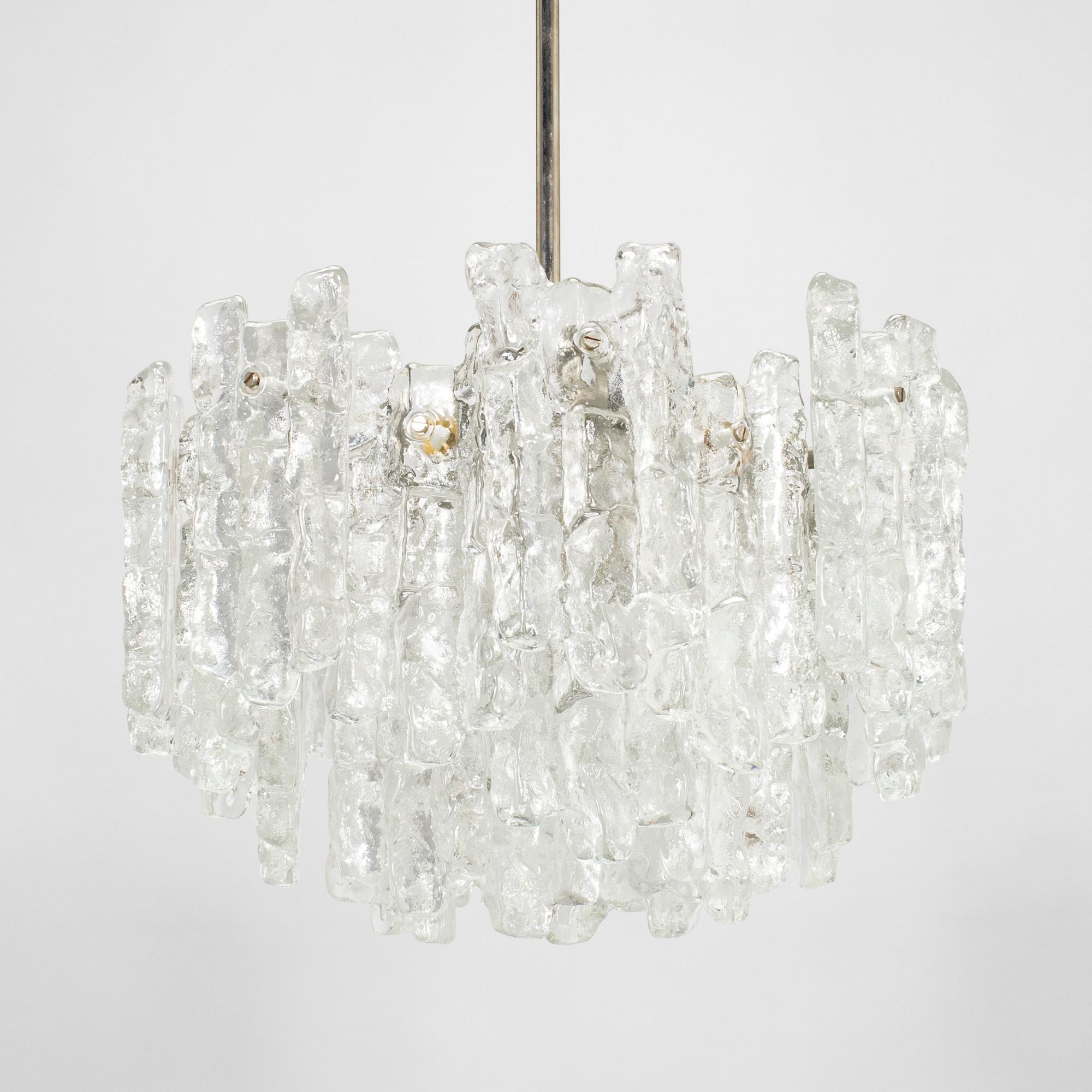 Taklampa, "Ice block chandelier", J.T Design, Kalmar, Österrike, 1960-tal.