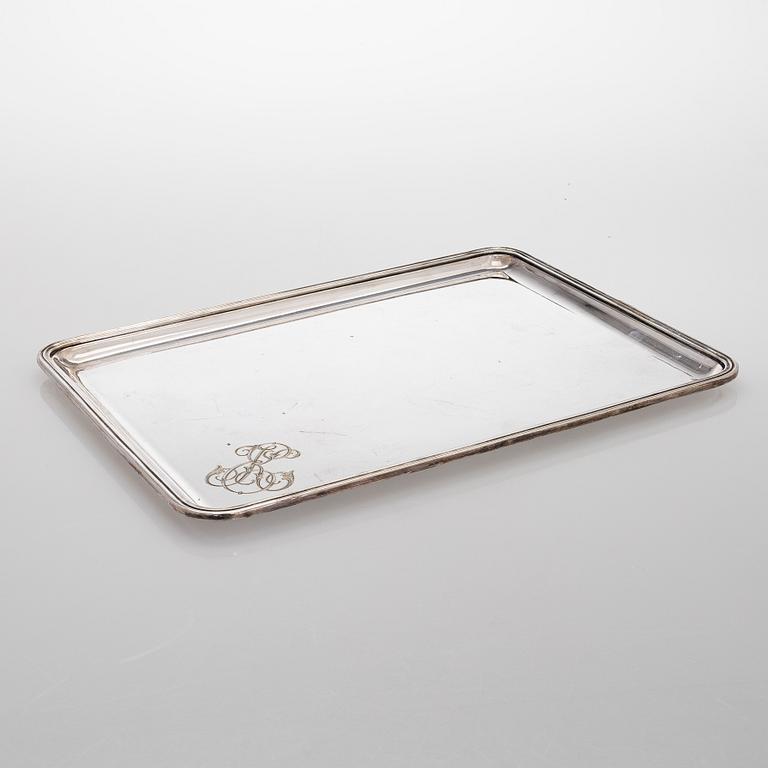 Alexander Katch, tarjotin, hopeoitua messinkiä, Pietari vuosisadan vaihde  1800/1900.