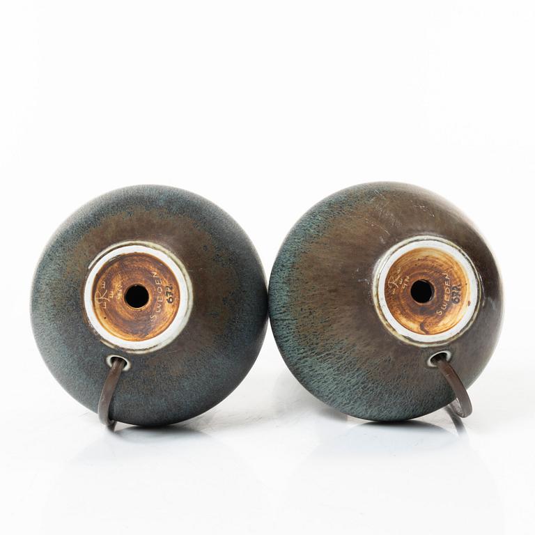 Gunnar Nylund, bordslampor, ett par, stengods, Rörstrand.