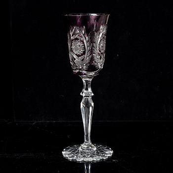 Wine glasses, 12 pcs, Bohemian style, second half of the 20th Century.