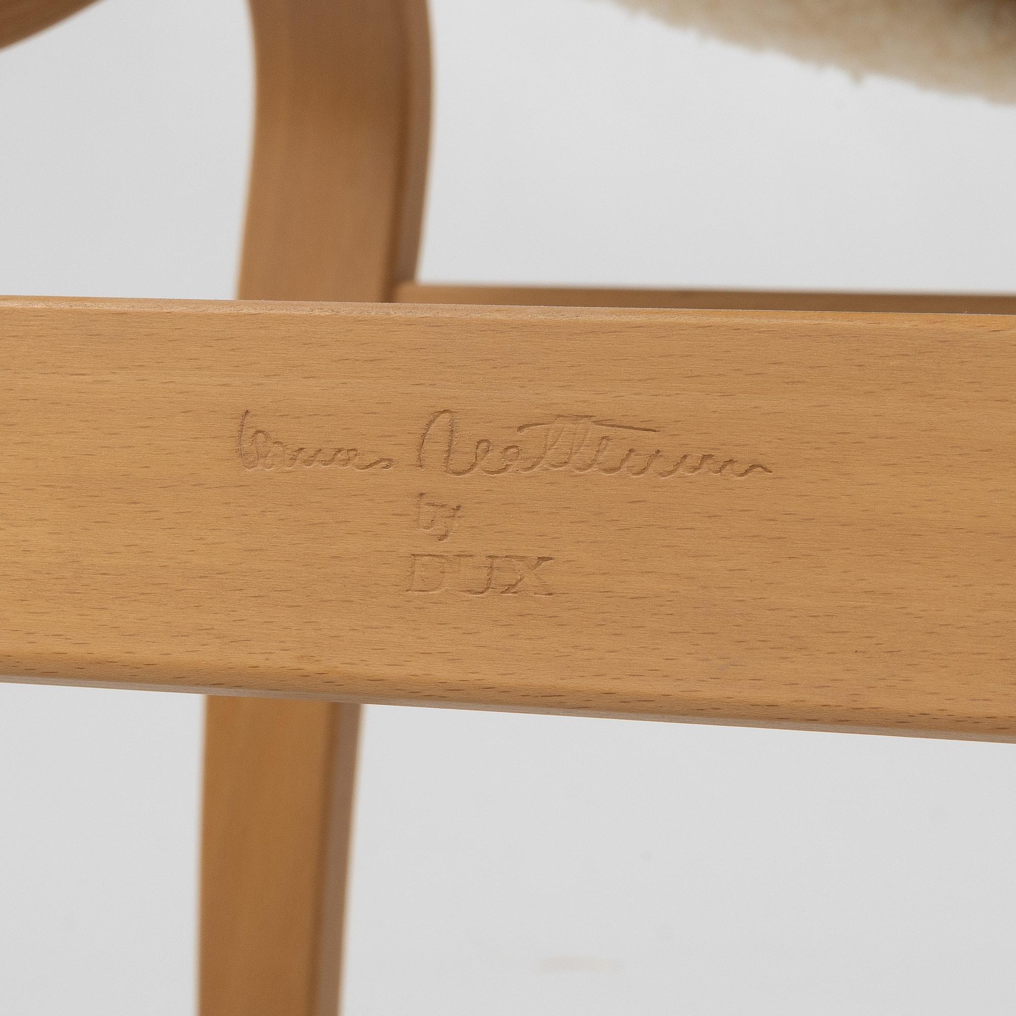 Bruno Mathsson,  fåtöljer, ett par, ”Eva hög”, Dux, 1900-talets slut.