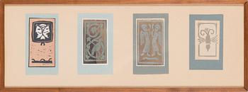 Viljo Ranta, sekatekniikka, 4 kpl, signeeratut ja päivätyt -74-76.