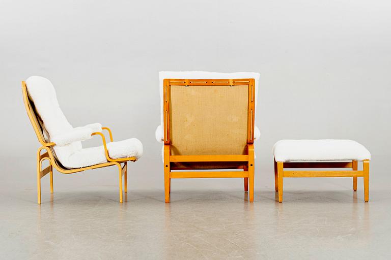 BRUNO MATHSSON, a pair of Ingrid armchairs for DUX later part of the 20th century.