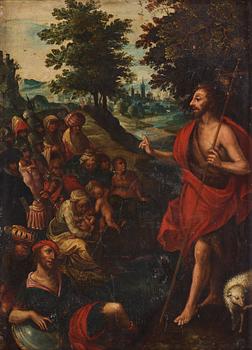 699. Gillis Mostaert Circle of, The preaching of St. John the Baptist.