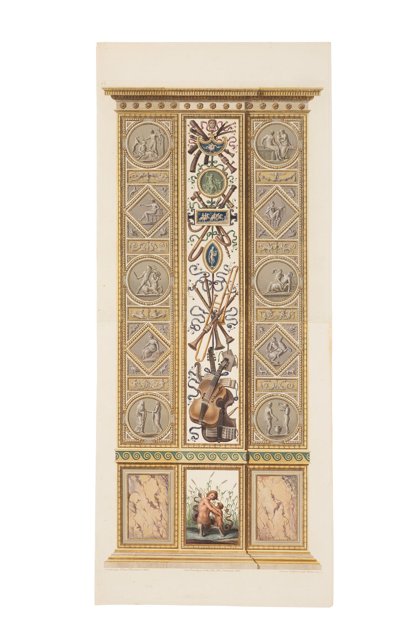 Giovanni Volpato, Six wall sections / pilasters in the Raphael Loggias in the Vatican.