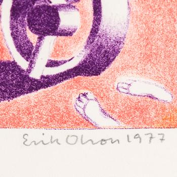 ERIK OLSON, a set of 3 colour lithographs, and a book, signed and numbered.