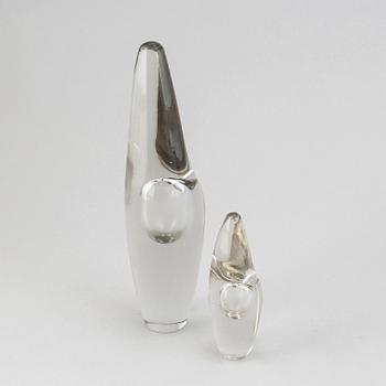 Two 'Orkidé' sculptures/vases by Timo Sarpaneva, Iittala, one dated 1957.