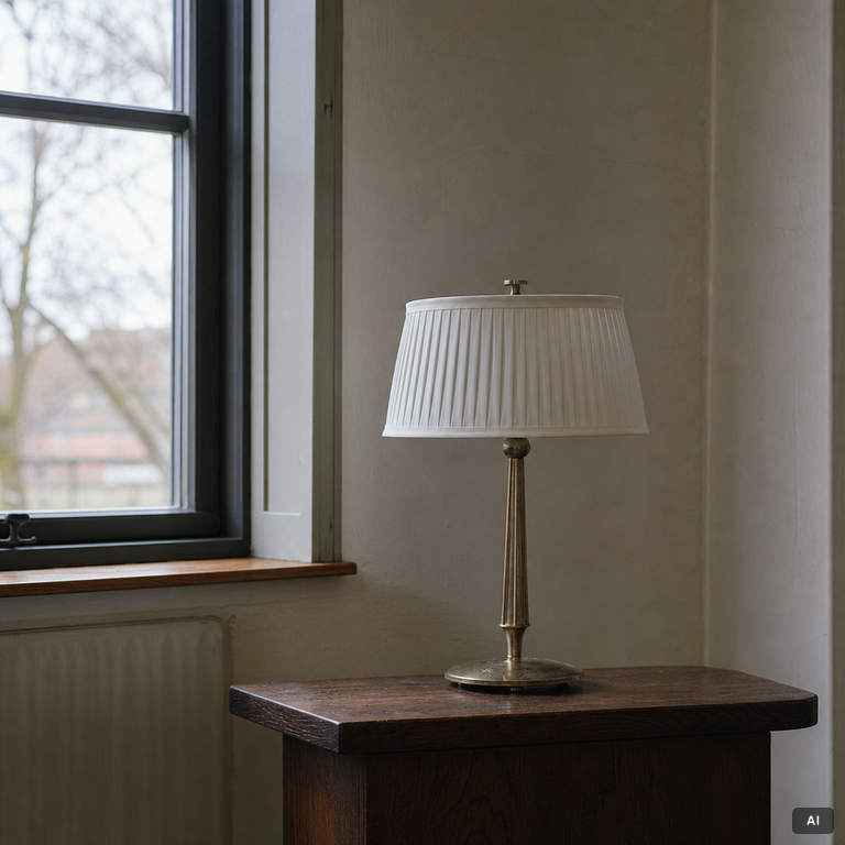 Harald Notini, bordslampa, modell 6932, Arvid Böhlmarks Lampfabrik, Stockholm, 1920-tal.