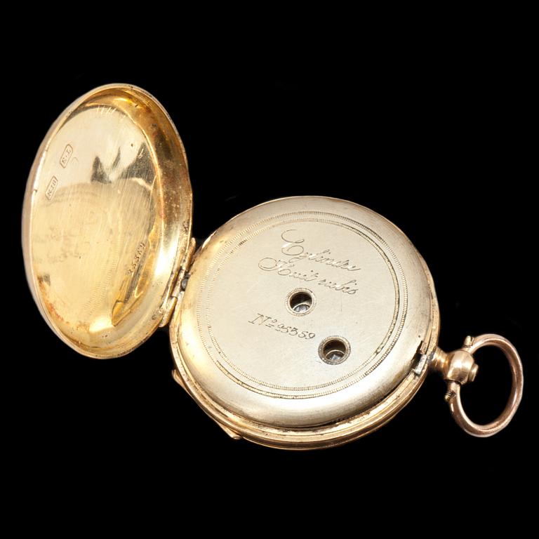 FICKUR, 18K guld, total vikt ca 26g.