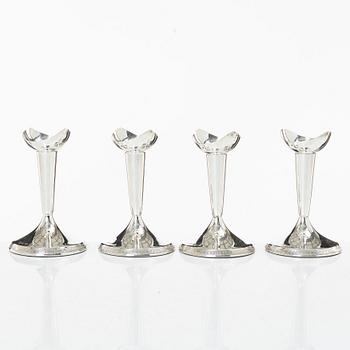 Guldsmedsaktiebolaget (GAB), Ljusstakar, 4 st, silver, GAB, Stockholm 1961-68.