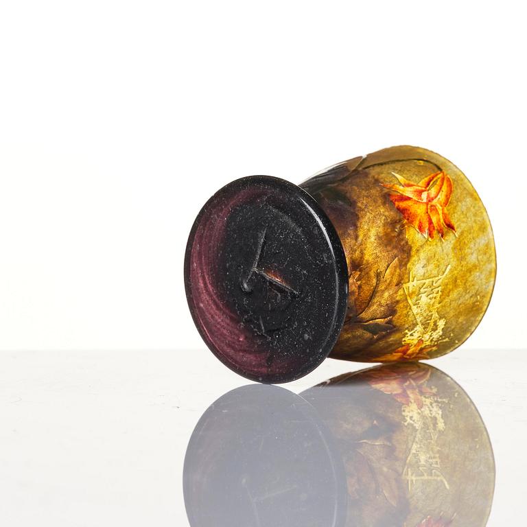 Daum Frères, an Art Nouveau miniature cameo glass vase, Nancy, France.