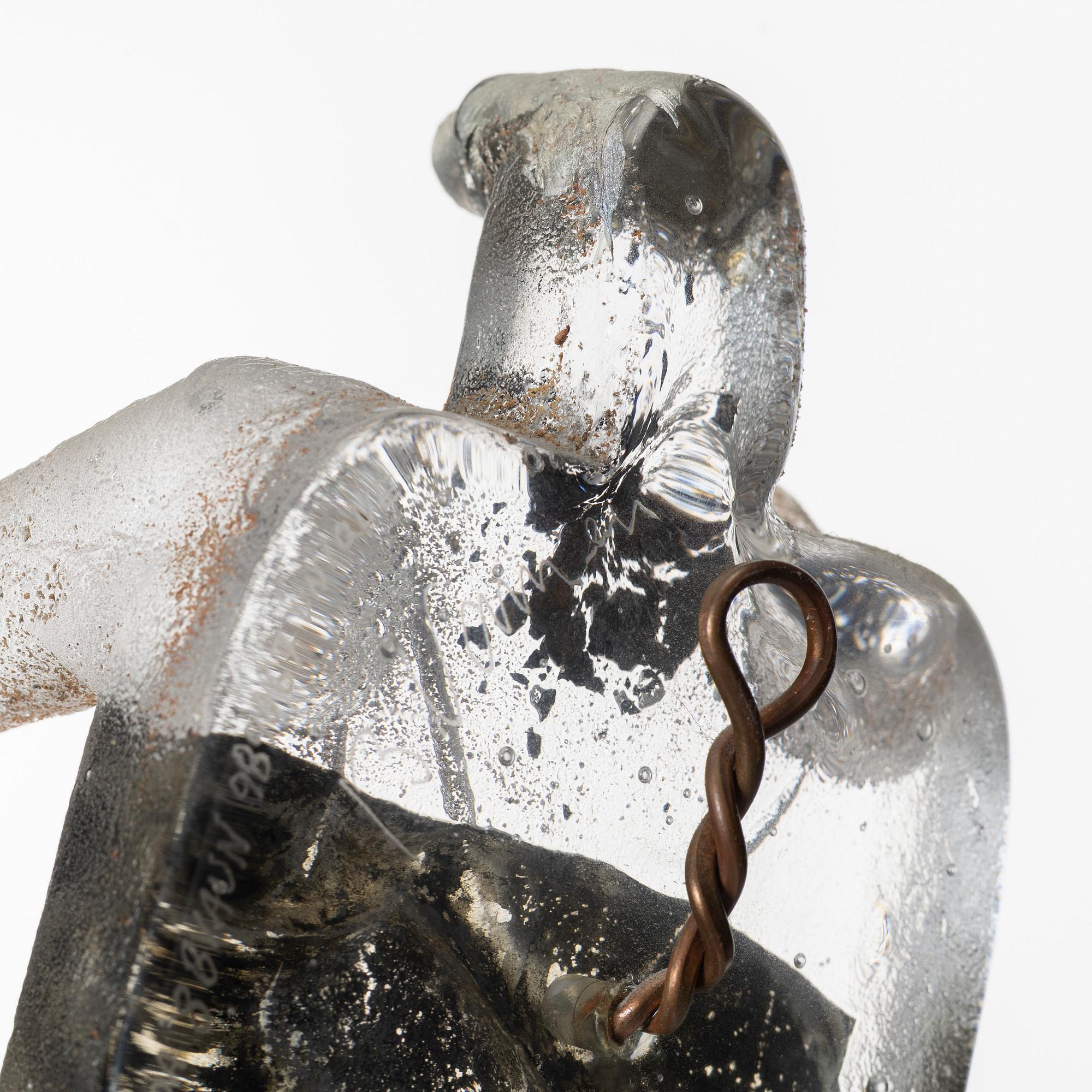 Bertil Vallien, unik väggskulptur, sandgjutet glas, "Idol".