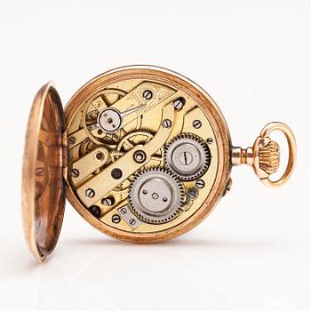 POCKET WATCH, Remontoir, 14K gold. 32 mm.