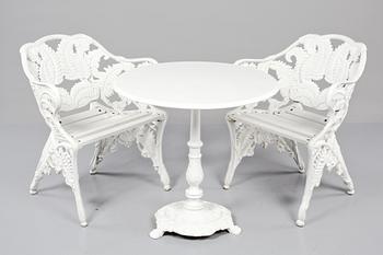 TRÄDGÅRDSMÖBEL, 3 delar, Melins metallgjuteri Anderstorp, 1900-talets andra hälft.