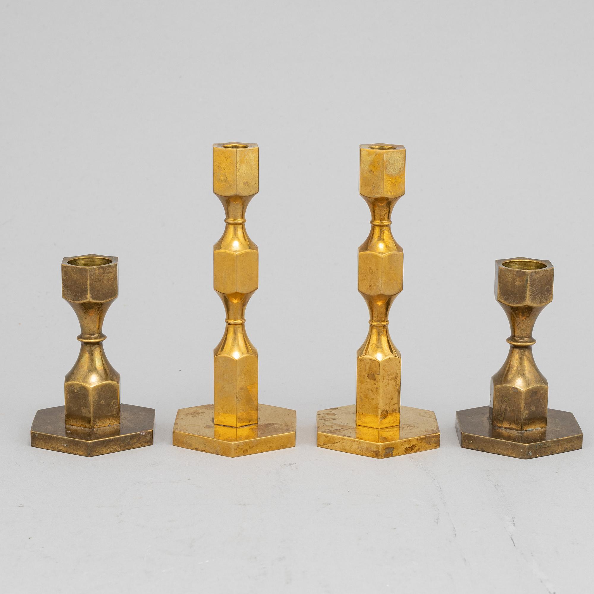 Lars Bergsten, a set of five brass candlesticks from Gusum.