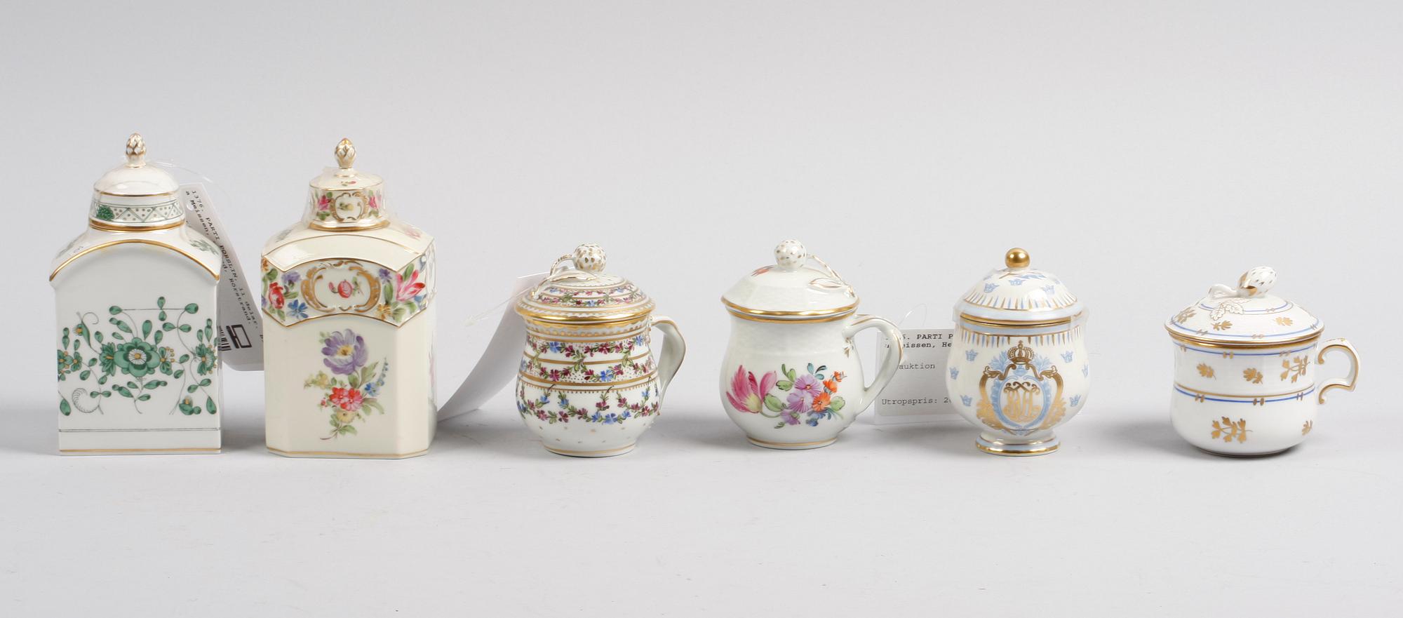 PARTI PORSLIN, 11 delar. Bl a Meissen, Herend, Rörstrand.