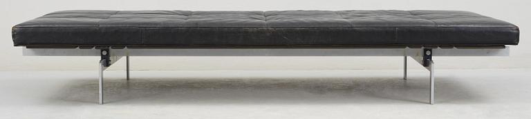 A Poul Kjaerholm black leather 'PK-80' daybed by E Kold Christensen, Denmark.