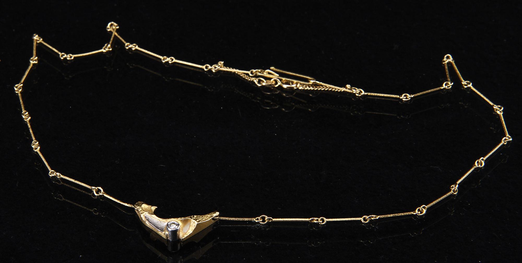 HALSBAND, 18 K guld samt briljant. Lapponia, 1993.