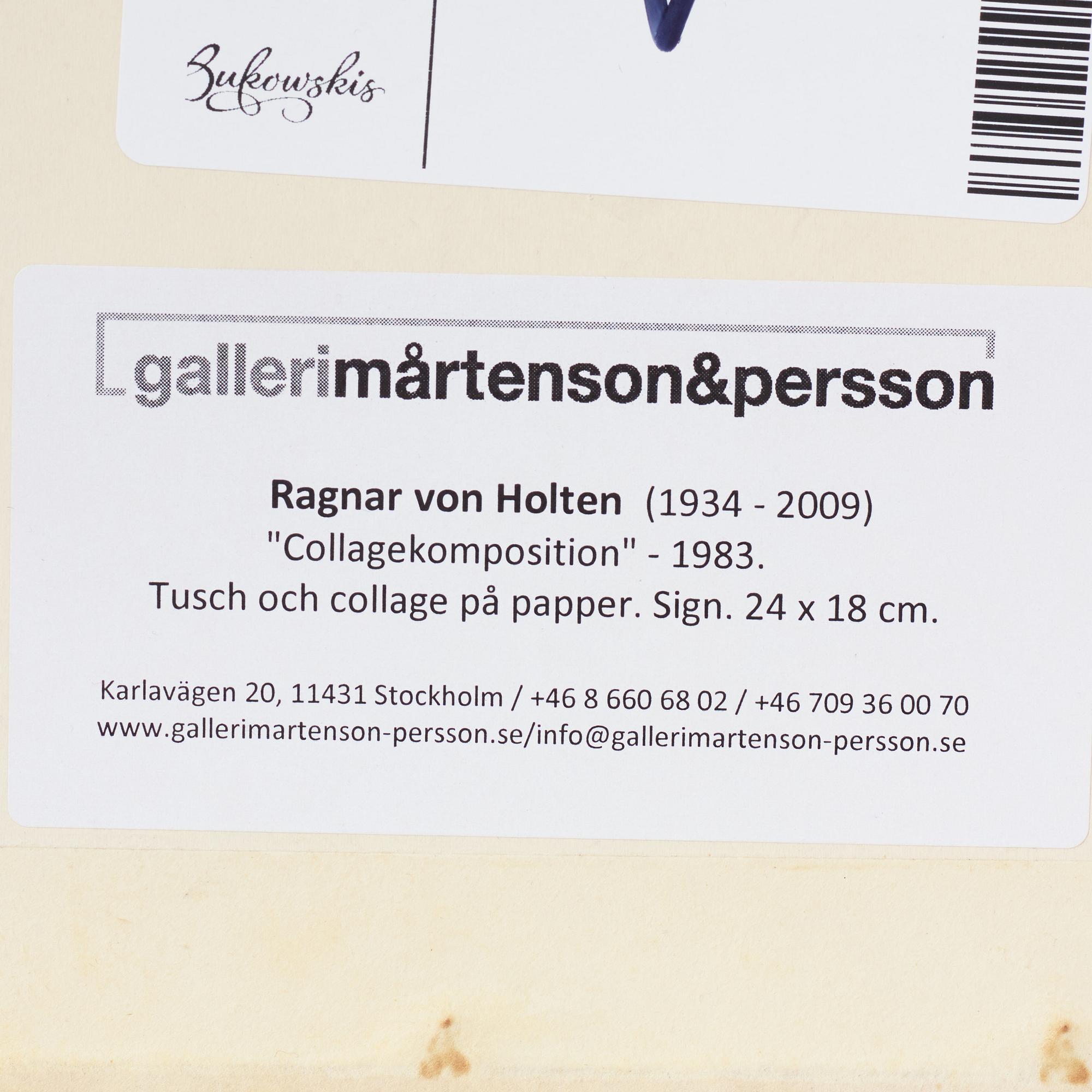 Ragnar von Holten,"Collagekomposition".