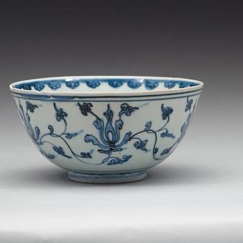 A blue and white bowl, Ming dynasty (1368-1644).