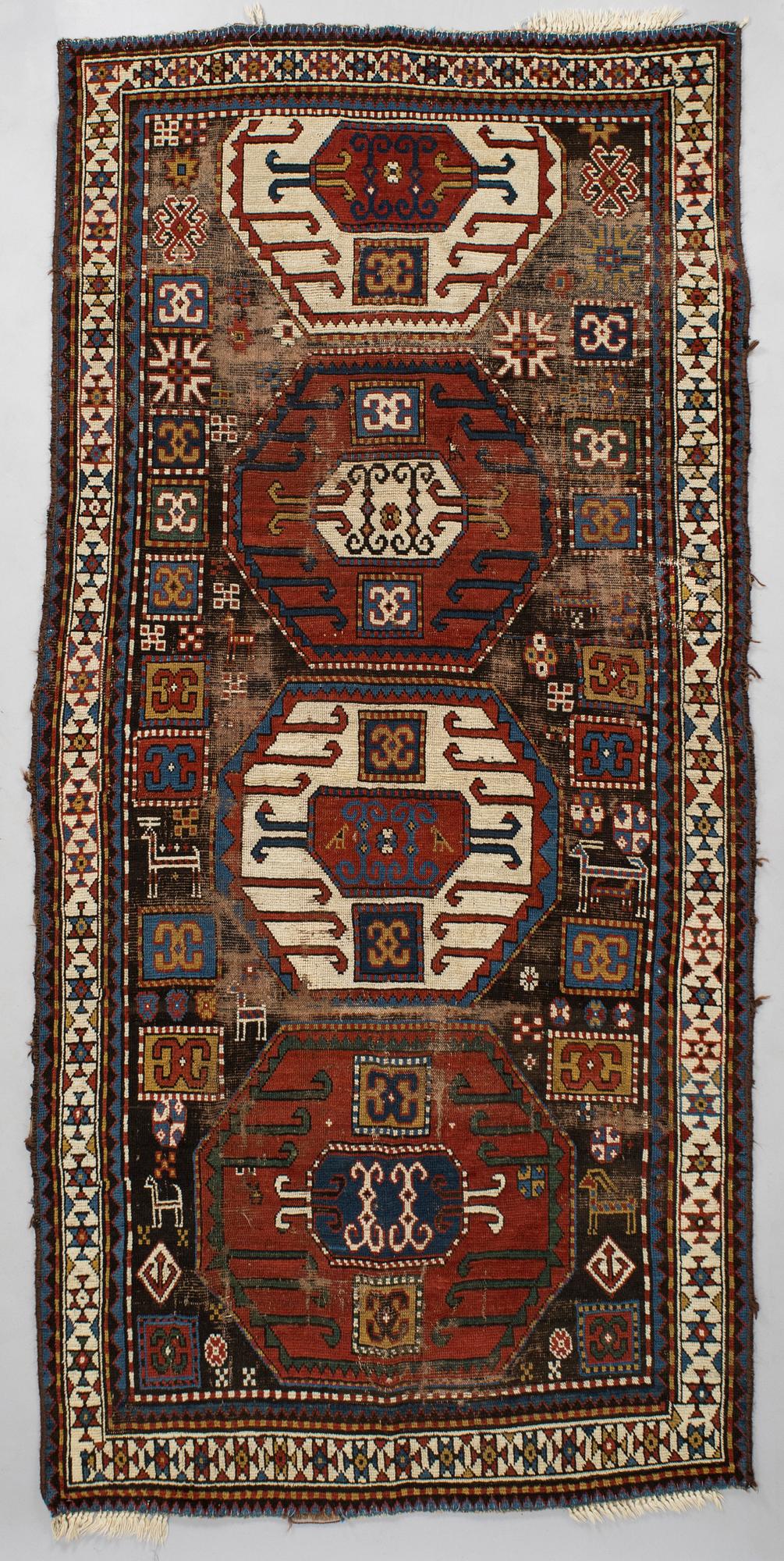 Gallerimatta, Kazak, södra Kaukasus, Ca 248 x  117 cm.