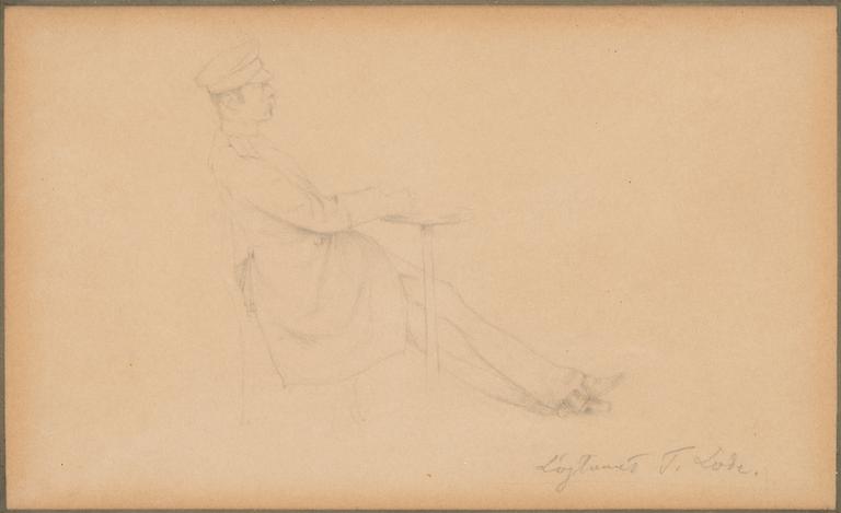 Gunnar Berndtson, a pencil drawing, unsigned, certificate a tergo.