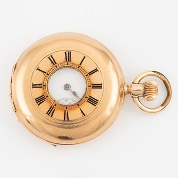 Pocket watch, half hunter, 49,5 mm.