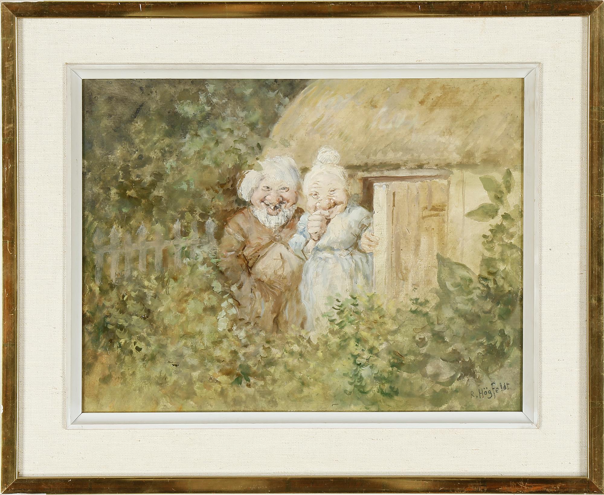 ROBERT HÖGFELDT, blandteknik på pannå, sign.