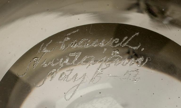 KONSTGLAS, glas, Kaj Franck, signerad K. Franck Nuutajärvi Notsjö -56.