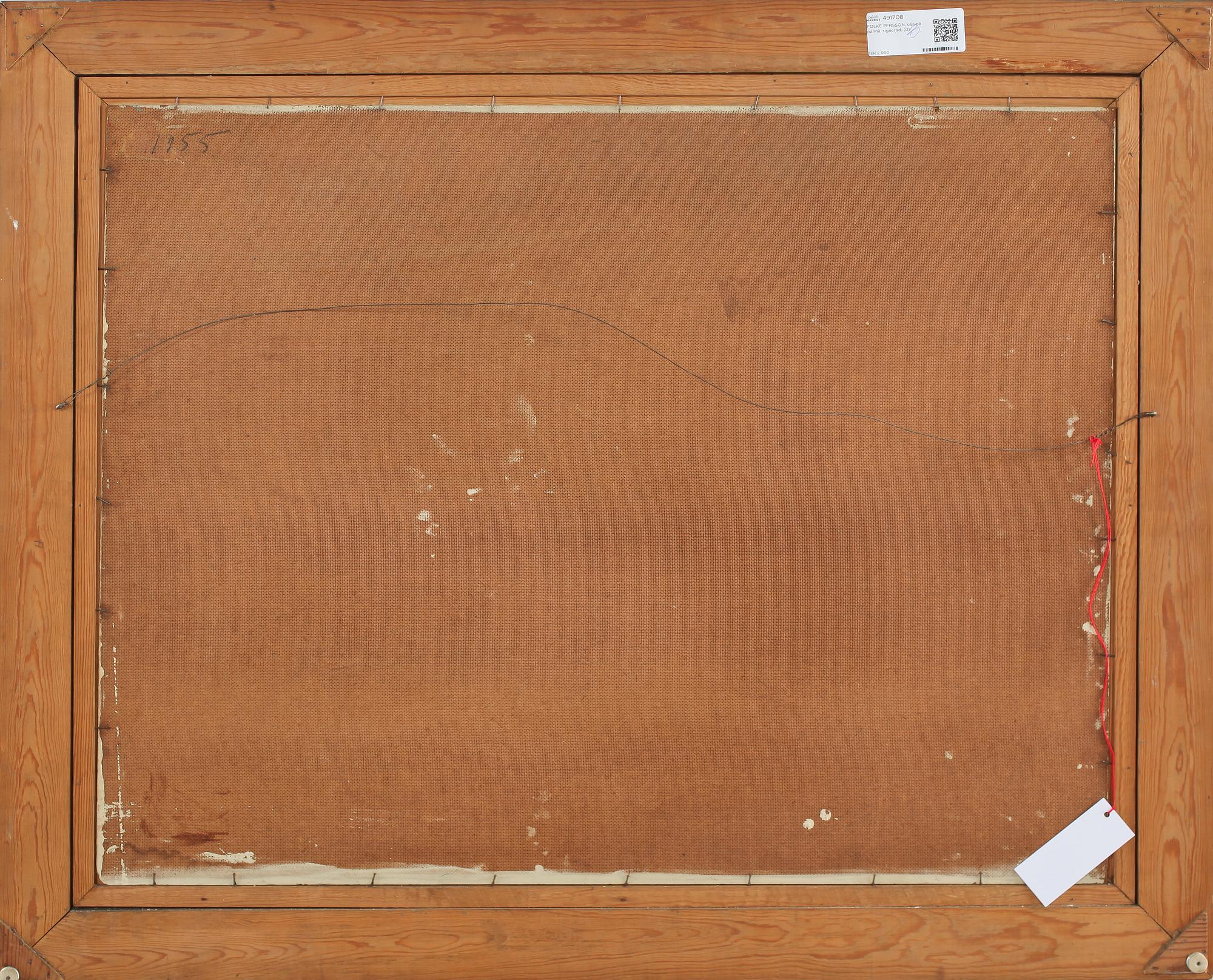 FOLKE PERSSON, olja på pannå, signerad.