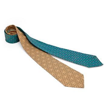 679. HERMÈS, två stycken slipsar.