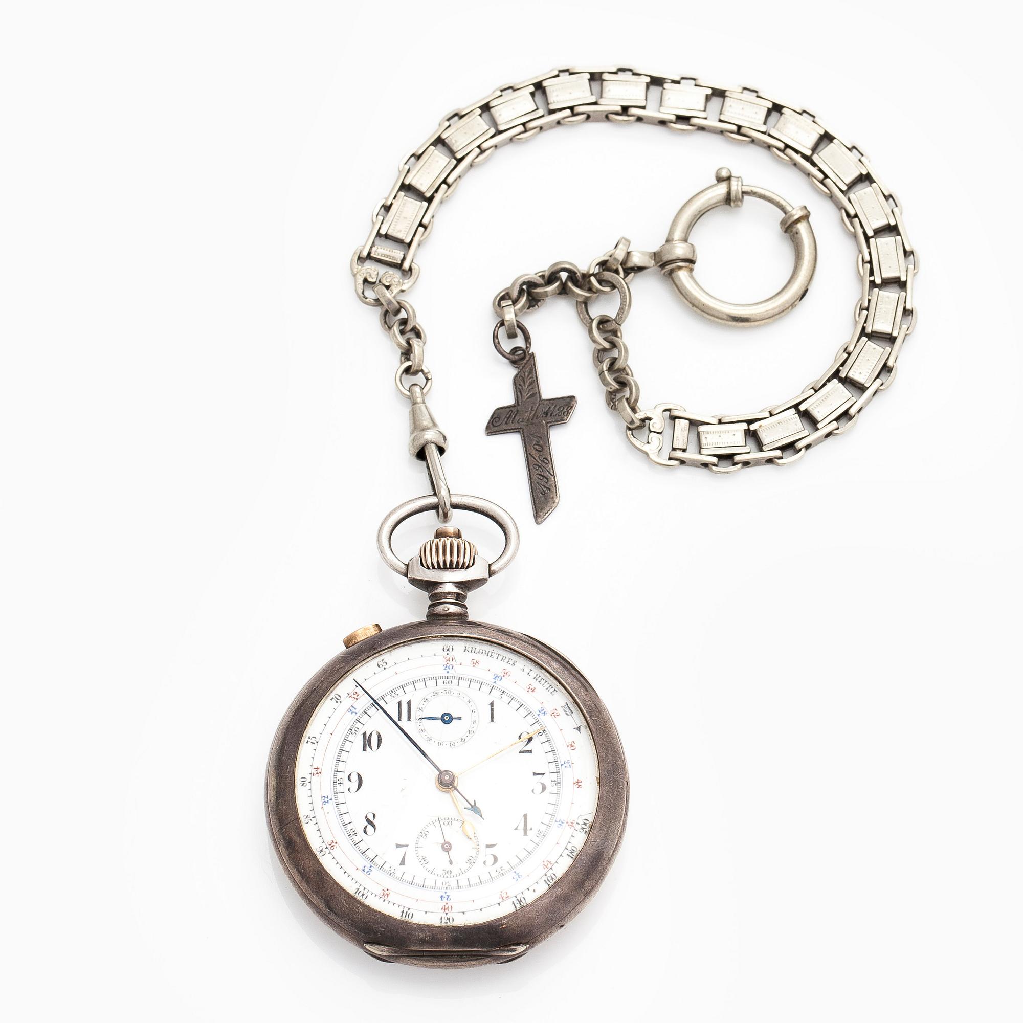 Fickur, kronograf, "kilomètres à l'heure", 52 mm.