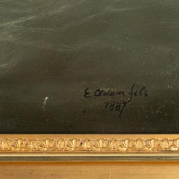 Victor Edouard Adam, olja på duk, signerad och daterad 1887,