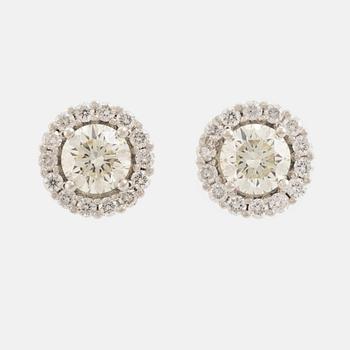 Brilliant cut diamond earrings.