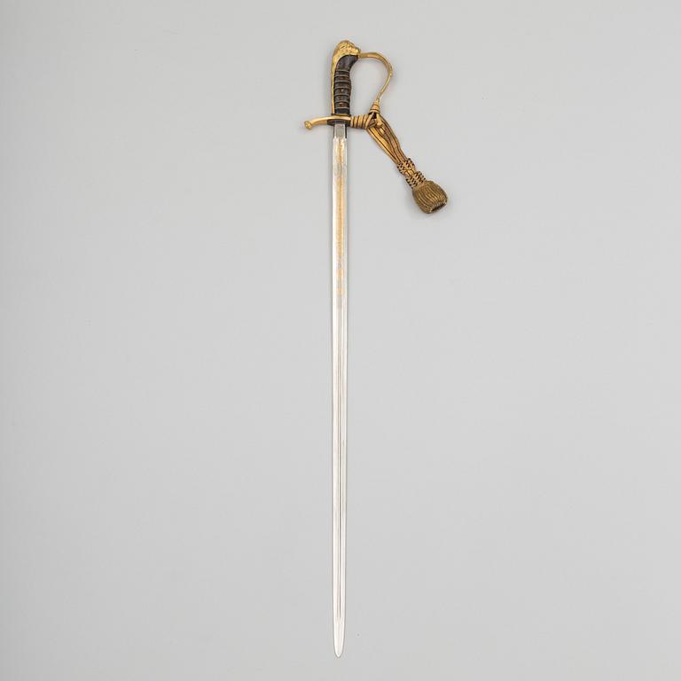 A Swedish infantry officer's sabre with scabbard.